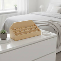 Korean Design Wooden Tiered Band Stand Natural Wood Wooden Band Organizer Compact Design Stepped Jewelry Display Rack Sturdy Construction for Retailers, Shop Counter, Market Stall, Dresser