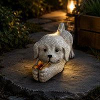 Solar Dog Statue No Wiring Solar Dog Light Warm Illumination for Yard, Patio