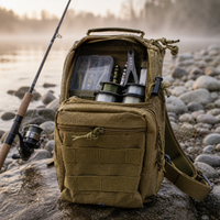 LEGAO Lure Fishing Crossbody Bag Multi-functional Chest Pack for Cycling Camping Outdoor Sports