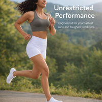 Running Shorts for Women with High Waisted Compression and Control, Naked Feeling Material Gym Wear with Elastic Waistband, Shaping Design