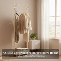 Rolling Clothes Organizer with Hamper Minimalist Design Laundry Butler with Hanging Bar Lockable Casters Multi-Tier Storage