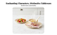 Cartoon Porcelain Tableware Set, Cream Design, Cute Cat Motif, For Adults