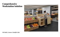 Multifunctional Design Fruit Shop Cashier Counter Easy to Clean Fruit Cutting Station Waterproof Wash and Cut Bar Table Stain-Resistant for Restaurant Personnel, Juice Counters, Bubble Tea Shops, Cafes