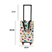 Folding Trolley Bag Wheeled Portable Shopping Trolley Reinforced Baseboard