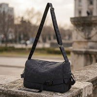 Notebook Bag and Travel Bag for Men and Women, Anti-Theft Crossbody Bag with Shoulder Strap, Plain Pattern with Sewing Line Details, No Lining