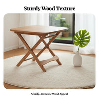 Square Collapsible Wood Table Lightweight Portable Furniture for Campers, Adults