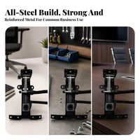 Spring Loaded Chair Tilt Mechanism Black Steel Office Chair Tilt Plate Compact Metal Body Furniture Part Mounting Tabs