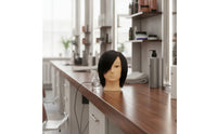 Black Human Hair Mannequin Head Multifunctional Mannequin Head with Stand Realistic Light Brown Thick for Apprentices