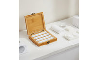 Wooden Watercolor Painter's Color Tray With Latch Bamboo Paint Storage Box Portable Color Mixing Tray for Artists, Travel