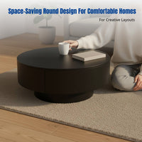 Modern Minimalist Sintered Stone Coffee Table Set, Round Storage Table, Luxury Living Room Furniture for Small Spaces