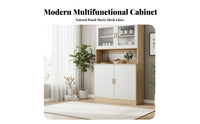 Large Capacity Dining Room Buffet Cabinet Spacious Countertop Kitchen Sideboard with Hutch Multi-Functional Storage Cabinet with Hutch Long-Lasting & Sturdy for Homeowners, Families, Apartment Dwellers, Home Bar, Hallway