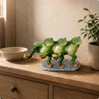 Dancing Frog Figurine Resin Frog Figurine Tabletop