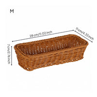 Rectangular Rattan Basket uncoveredTop Household Organizer Rounded Corners
