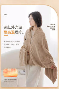 春秋故事发热披肩毯USB电热披肩可水洗电热毯子家用办公室户外毯