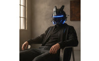 Futuristic Helmet Mask with LED Hard-Shell Cyberpunk Mask Glossy Headwear Techwear for Cosplayers, Cosplay, Festivals, Parties