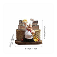 Resin Chef Figurine Spice Jars European Style Resin Chef Spice Bottle Stand Great Gift Idea Kitchen Decor for Cooks, Home Cooks, Dining Table, Bakery
