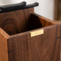 Wooden Pen Holder for Desk Storage, Solid Wood Pencil Organiser, Office Decor Stationery Cup, Gift for Students and Colleagues