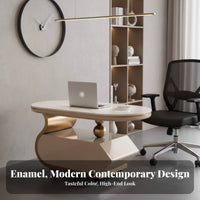 Mobile C-Shaped Table Movable with casters Living Room Furniture Rolling Casters Sturdy Construction for distant Workers
