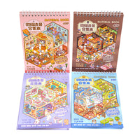Creative Miniature Scene Sticker Book Set with 3D Houses for Children's Crafts