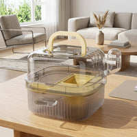 Portable Hamster Cage and Travel Hamster Cage Villa, Rectangular Pet Carrier with Wheel and Water Bottle, Simple Style for Outdoor Use for Hamsters