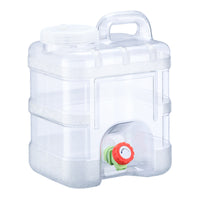 10L Transparent PC Water Storage Bucket with Spigot for Camping and Travel