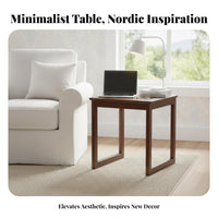 2-Tier C-Shaped Table Rounded Corners Household Furniture Slide-Under Design