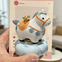 Ceramic Rotating Horse Desk Ornament