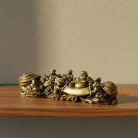 Five Children Buddha Ornament Collectible Brass Buddha Statue Retro Design