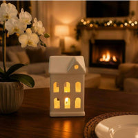 Hollow Ceramic House Lantern Minimal Design Home Decor Table Centerpiece