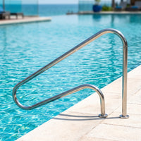 Swimming Pool Handrail 304 Stainless Steel Pool Handrail with Base Floor-Mounted