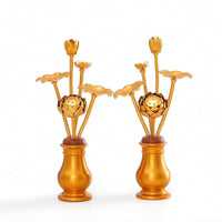 Artificial Lotus Flowers with Vase Gilded Decor Long-Lasting for Altar