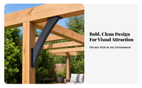 2 Pieces Predrilled Holes Arc-Shaped-Style Angle Support Bracket Heavy Duty Curved Steel Bracket Easy to Install Wood Corner Brace Long-Lasting for Pergolas