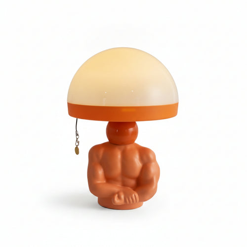 Torso Lamp Sculpted Base Dome Table Lamp Pull Cord for Desktop