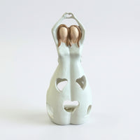 Romantic Candle Holder with Heart Cutouts Giftable Decorative Candle Holder High Quality Resin Figurine Premium for Table Centerpiece