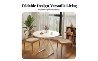 Easy to Fold Foldable Dining Table Multipurpose Small Space Dining Set Strong Load-Bearing Collapsible Dinner Table Rounded Corners for Apartment Dwellers, Students, RV Owners, Market Stalls, Living Room, Balcony, Home Office