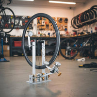 Two-Wheeler Wheel Truing Stand High Precision Dial Indicators Wheelset Correction Jig Thru-Axle & Quick Release Compatible Bike   Alignment Tool