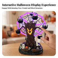 Spooky Tree Figurine with Observation | violet Illuminated Rim, Espeluznante, Halloween Tabletop Figurine, for Shelves