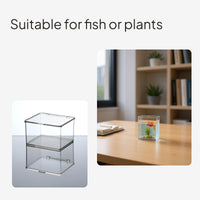 Clear Square Desktop Fish Tank & Multi-Functional Organizer