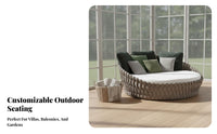 All-Weather Woven Single-Person Sofa Chair Water-Resistant Deep Seat Wicker Armchair Sturdy Construction Outdoor Furniture Thick pads for Homeowners, Business Owners, Balcony, Courtyard, Garden, Restaurant Terrace
