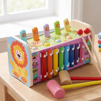 Educational Whack a Mole Game Learning Whack-Apeg Toy Preschool Pounding Bench Sensory for Playroom