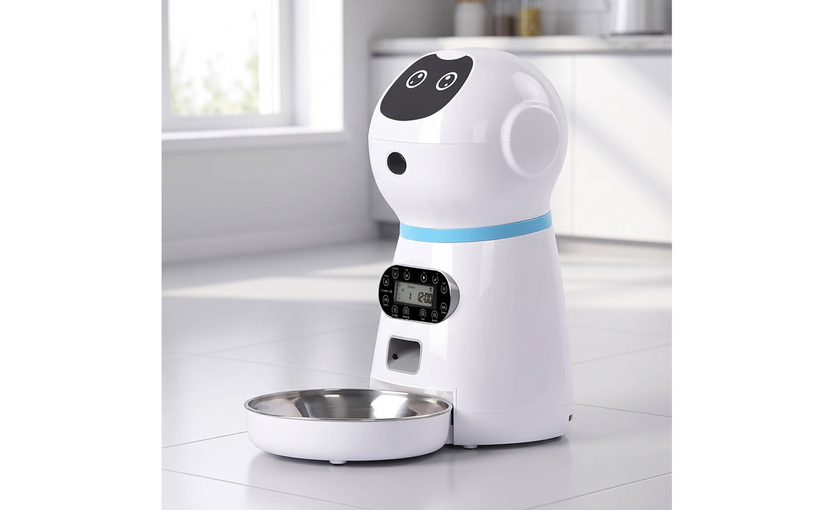 Automatic Pet Feeder Compact Pet Feeding Device with Voice Audio Module Removable Automatic Dry Food Dispenser for Home