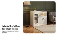 Modern Simple Design Dining Room Cupboard Spacious Countertop Kitchen Buffet Cabinet Sturdy Construction Kitchen Pantry Storage Cabinet Easy Assembly for Homeowners, Apartment Dwellers, Families, Coffee Bar, Hallway