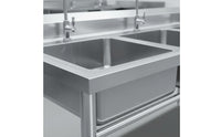Easy to Clean Commercial Stainless Steel Sink Anti Restaurant Prep and Wash Sink Deep Basin Heavy Duty Wash Station Sturdy for Null