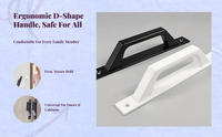 Sliding Door Handle, Aluminum Alloy Pull Handle, Easy Installation, Suitable for Wooden Doors, Kitchen, Balcony, Panel, Modern Design