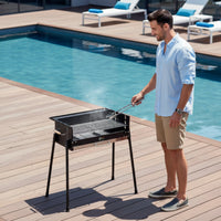 Stainless Steel Foldable Charcoal Grill Outdoor Folding Charcoal Grill Long-Lasting Easy to Clean for Backyard, Camping