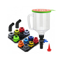 Transparent Automotive Funnel Kit Graduated Measuring Funnel with Lid Color-Coded Funnels Detachable for Workshops