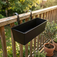 Plant Pots and Hanging Basket for Garden Decor, Metal Flower Pots for a Hanging Plant, Rectangular Planter Fence Hanging Planters, 41cm x 13.5cm