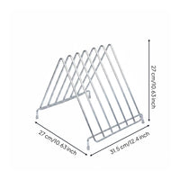 6 Slot Chopping Board Stand Rust-Resistant Stainless Steel Board Rack Sturdy