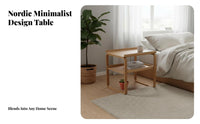 2-Tier End Table Nordic Design 2-Tier Storage Table Multi-Functional