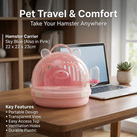 Portable Pet Carrier with Top Entry, Small Animal Travel Cage and Hamster Carrier with Handle, Outdoor Bird Carrier for Small Animal Travel